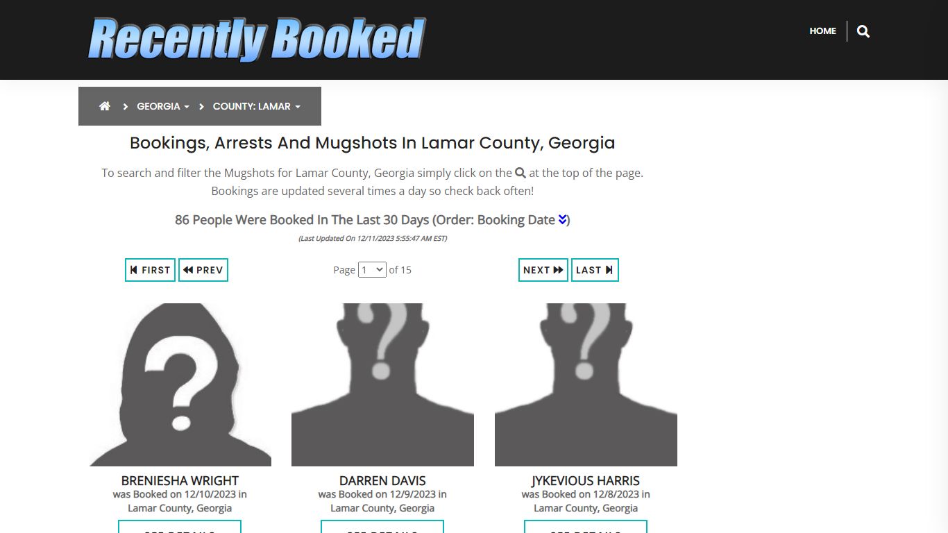 Recent bookings, Arrests, Mugshots in Lamar County, Georgia